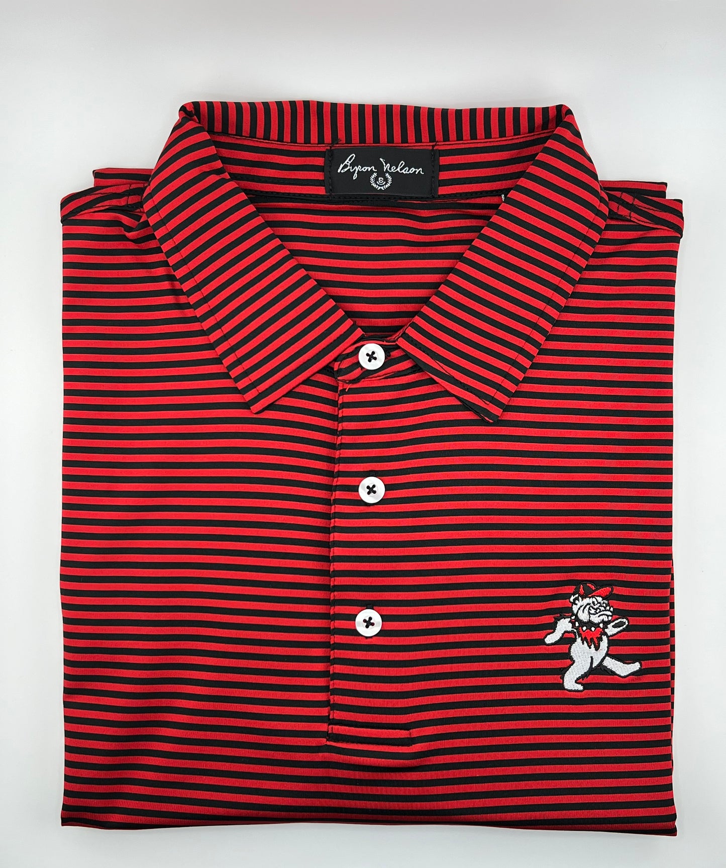 Red and Black Stripe Golf Shirt