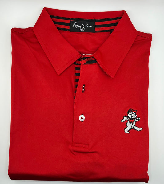 Red Golf Shirt with Black